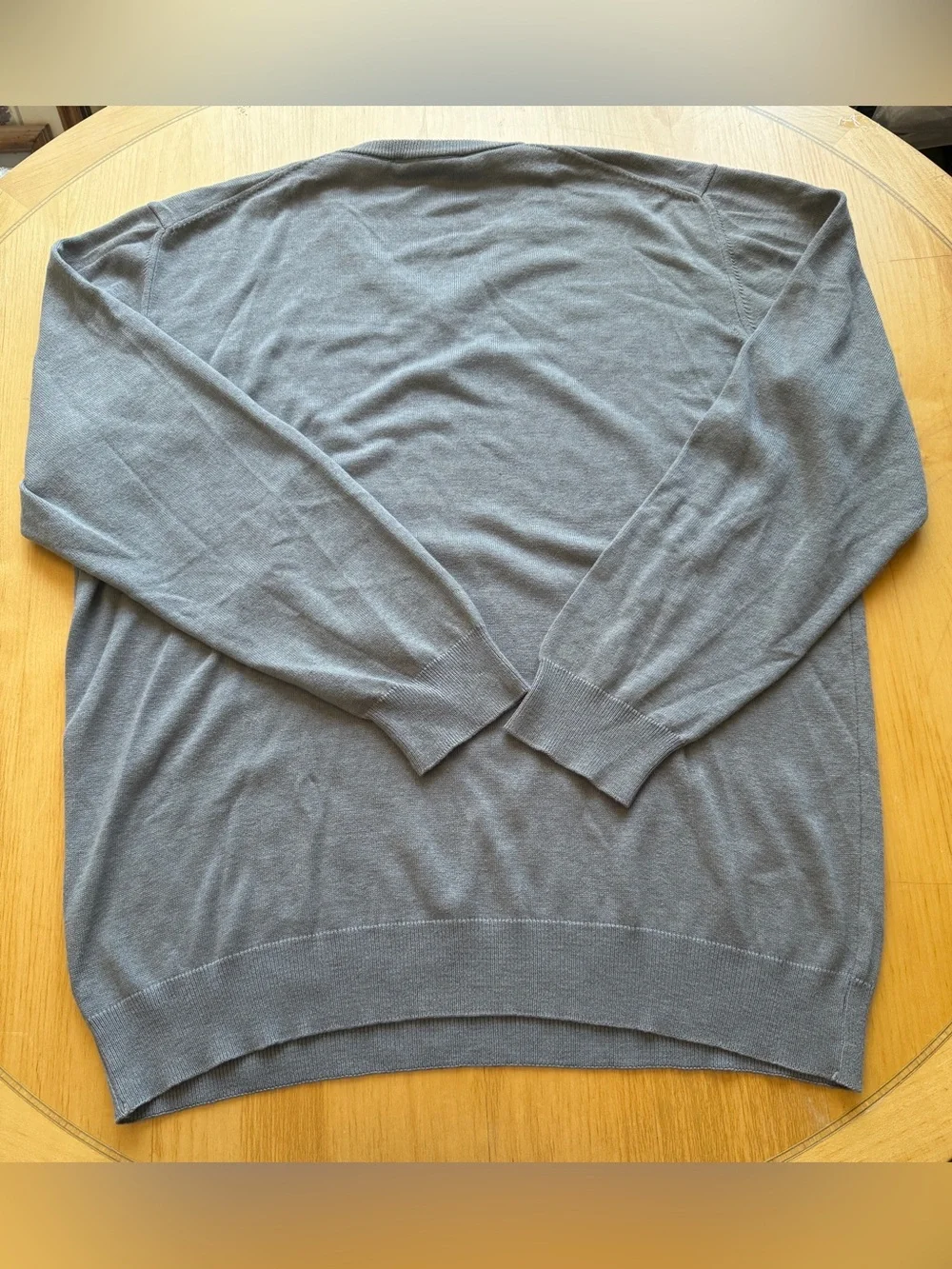 Luciano Visconti 100% Merino Wool V Neck Sweater Gray Men’s XL Lightweight